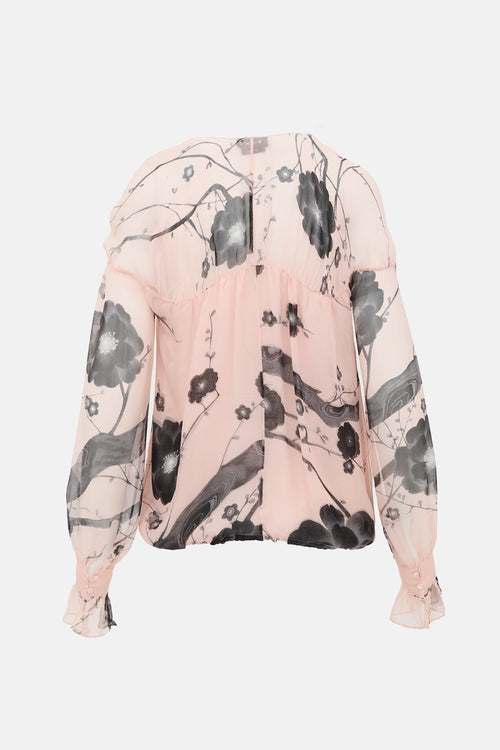 Tom Ford Resort 2015 Silk Chiffon Blouse