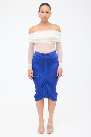 Tom Ford Satin Draped Zip Skirt
