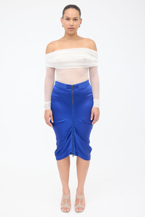 Tom Ford Satin Draped Zip Skirt