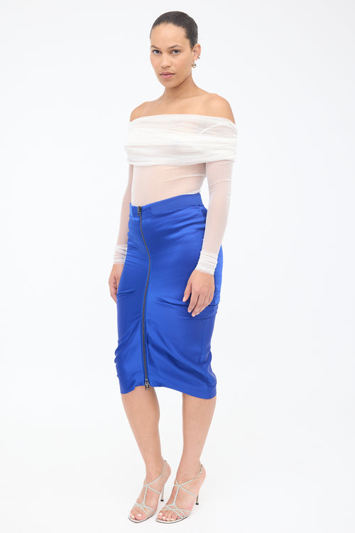 Tom Ford Satin Draped Zip Skirt