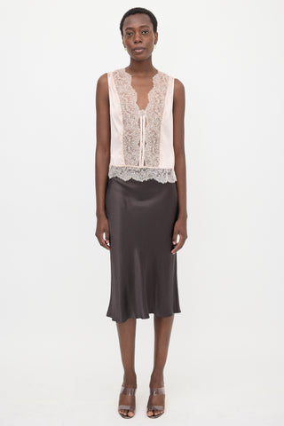 Tom Ford Silk Satin & Lace Top