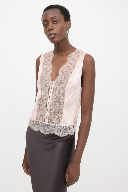 Tom Ford Silk Satin & Lace Top