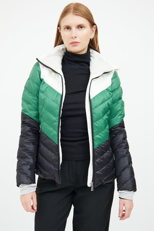 Green & Black Quilted Jacket