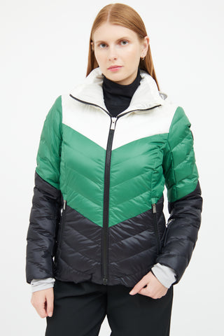 Green & Black Quilted Jacket