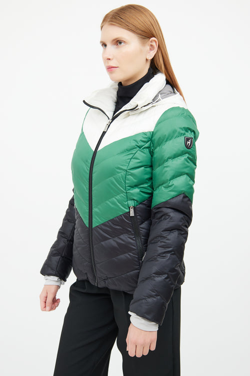 Green & Black Quilted Jacket