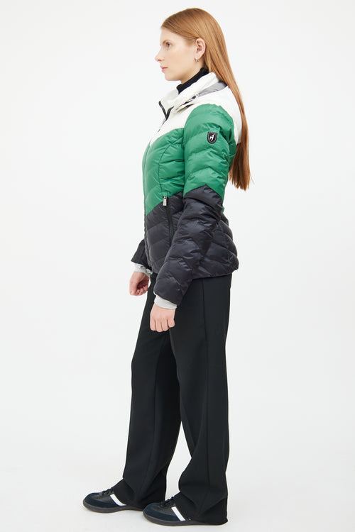 Green & Black Quilted Jacket