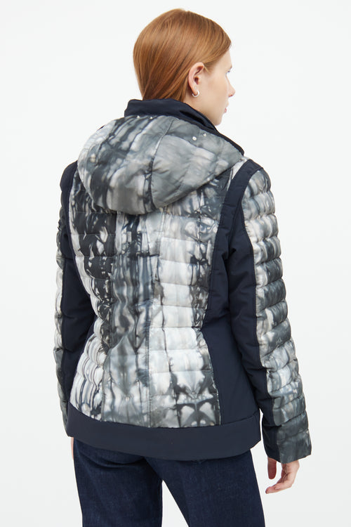 Grey & Black Arizona Print Puffer Jacket