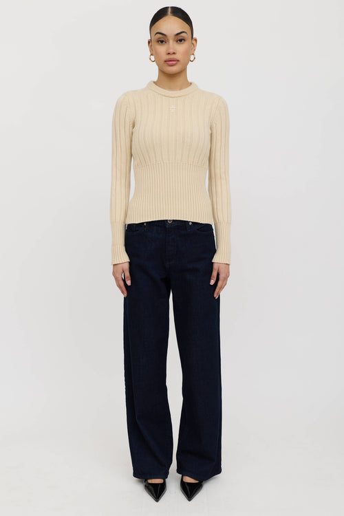 Tory Burch Cashmere Knit Logo Sweater