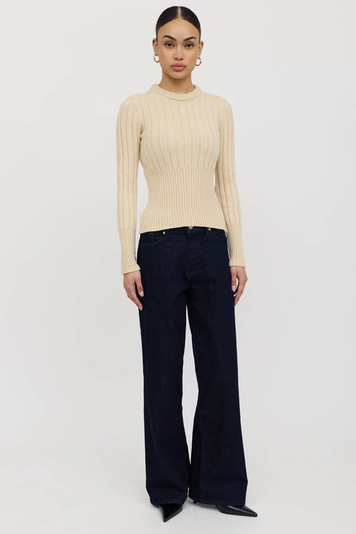 Tory Burch Cashmere Knit Logo Sweater