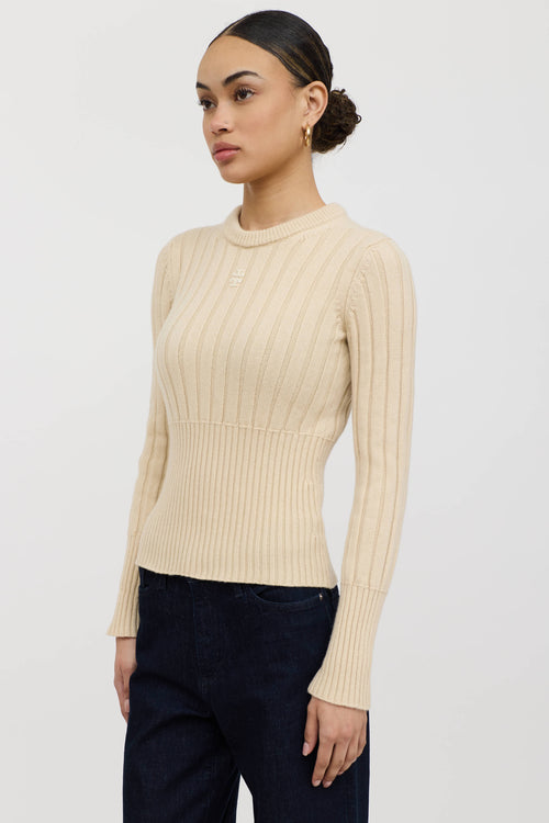 Tory Burch Cashmere Knit Logo Sweater