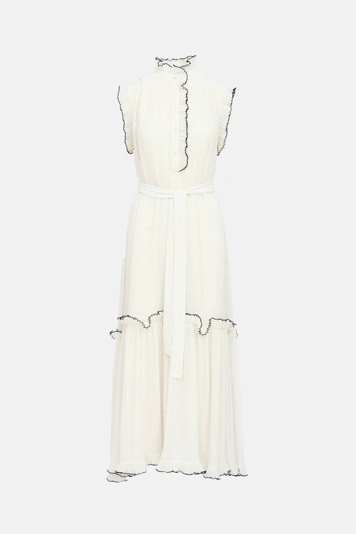tory burch maxi dresses Tory Burch // Pleated Meredith Maxi Dress – VSP Consignment