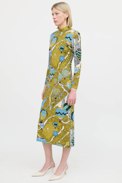 Tory BurchPatterned Mockneck Dress
