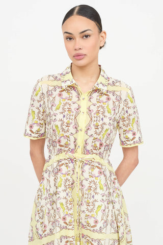Tory Burch Floral Short Sleeve Dress