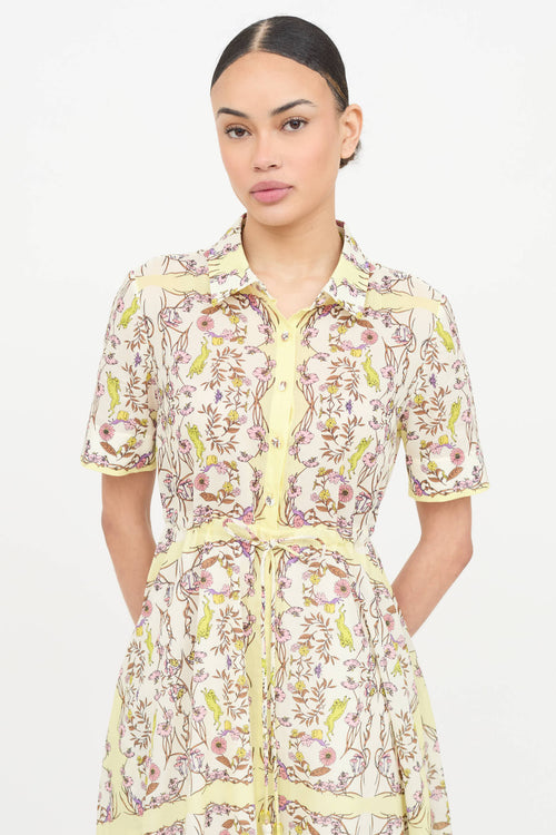 Tory Burch Floral Short Sleeve Dress