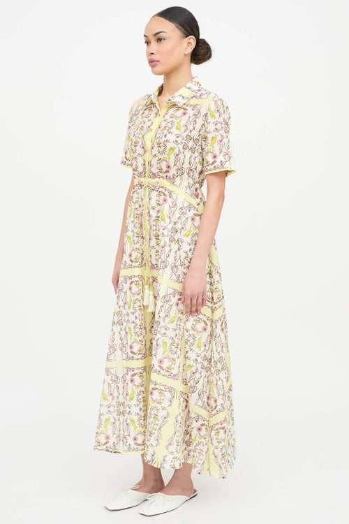Tory Burch Floral Short Sleeve Dress