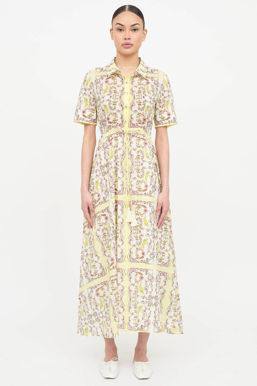 Tory Burch Floral Short Sleeve Dress