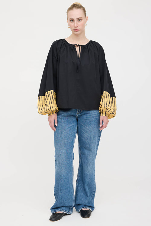 Tory Burch Peasant Tie Blouse