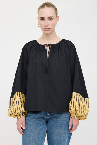 Tory Burch Peasant Tie Blouse