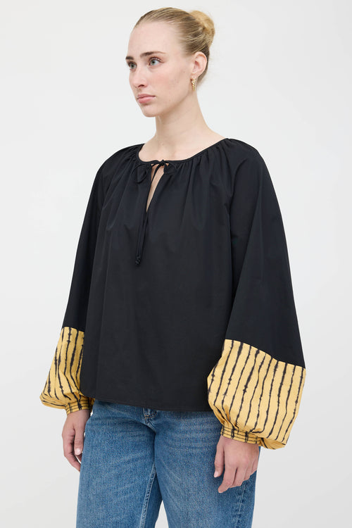 Tory Burch Peasant Tie Blouse