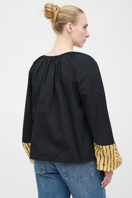 Tory Burch Peasant Tie Blouse