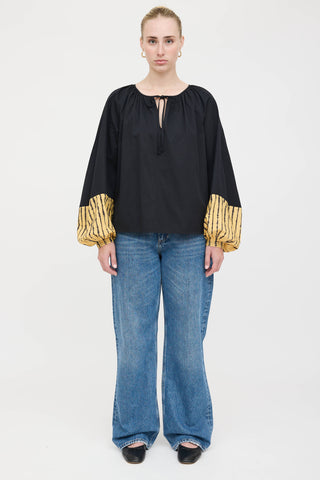 Tory Burch Peasant Tie Blouse