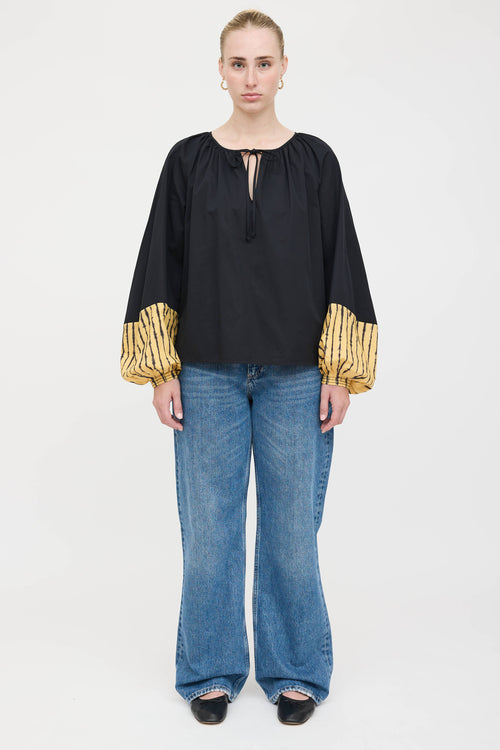 Tory Burch Peasant Tie Blouse