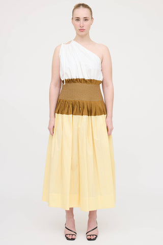 Tory Burch One Shoulder Smocked Dress