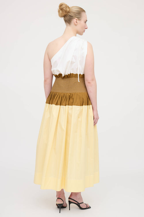 Tory Burch One Shoulder Smocked Dress