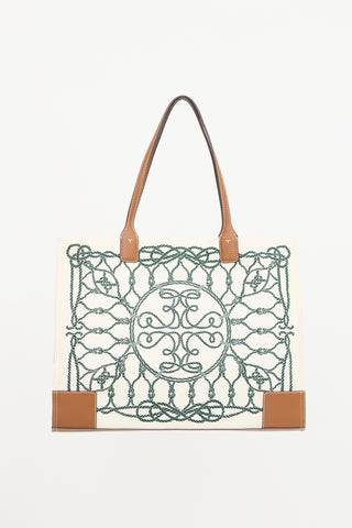 Tory Burch Printed Ella Logo Tote  Bag