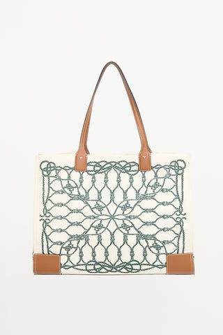 Tory Burch Printed Ella Logo Tote  Bag