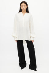 Totême Beige & Black Silk Stripes Shirt