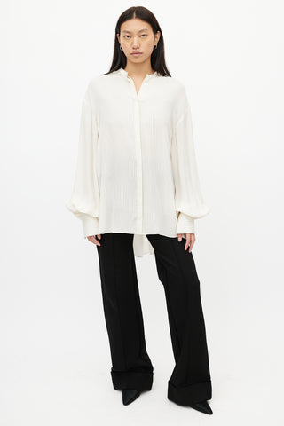 Totême Beige & Black Silk Stripes Shirt