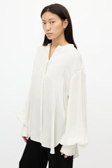 Totême Beige & Black Silk Stripes Shirt