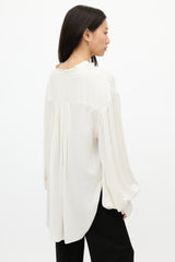 Totême Beige & Black Silk Stripes Shirt