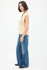 Toteme Beige Linen & Cotton Two Pocket Vest