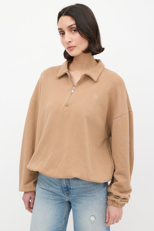 Toteme Beige Monogram Tracksuit Sweatshirt