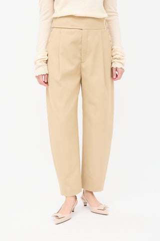 Toteme Brown Lombardy Pleated Waist Tapered Trouser