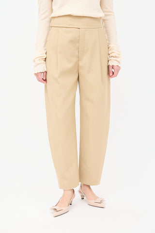 Toteme Brown Lombardy Pleated Waist Tapered Trouser