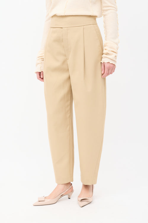 Toteme Brown Lombardy Pleated Waist Tapered Trouser