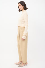 Toteme Brown Lombardy Pleated Waist Tapered Trouser