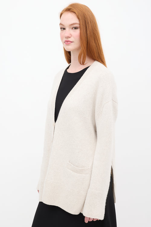 Toteme Beige Wool Knit Cardigan