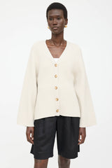Toteme Wool Ribbed Knit Cardigan