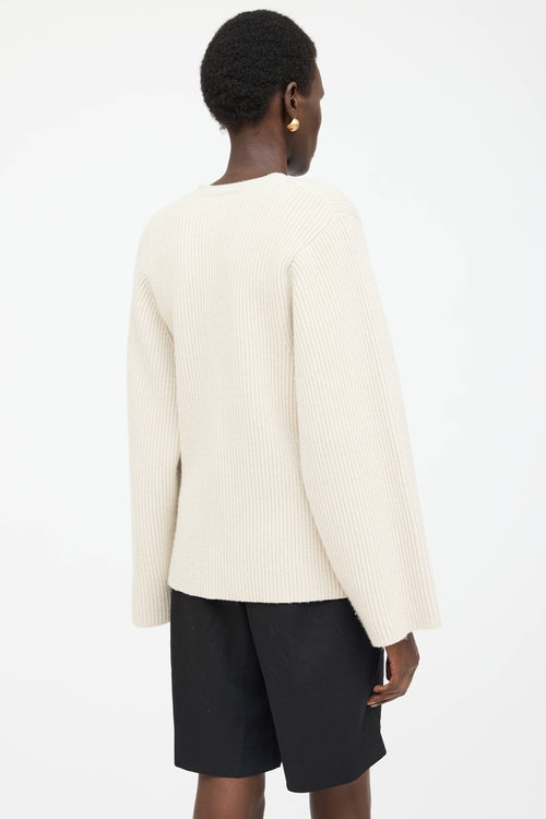 Toteme Wool Ribbed Knit Cardigan