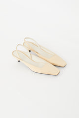 Totême Beige Satin Slingback Mule