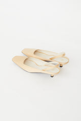 Totême Beige Satin Slingback Mule