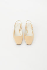 Totême Beige Satin Slingback Mule