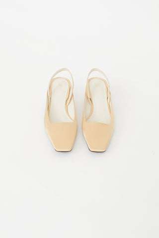 Totême Beige Satin Slingback Mule