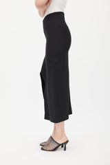 Totême Black Front Slit Midi Skirt