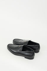 Toteme Black Leather Oval Loafer