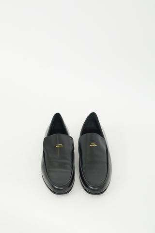 Toteme Black Leather Oval Loafer